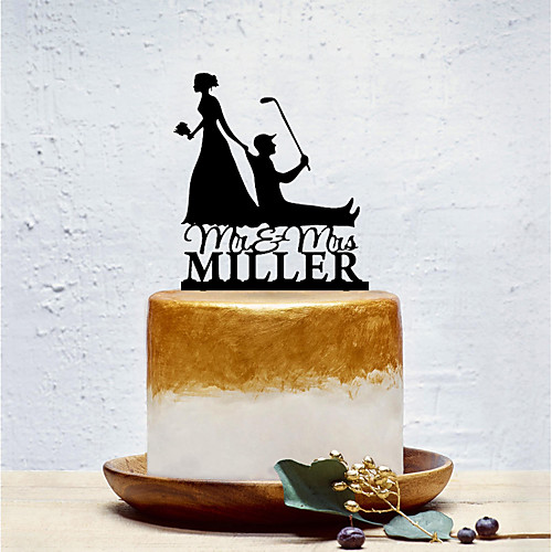 

Cake Topper Classic Theme / Creative / Wedding Personalized / Romantic Acrylic Wedding / Birthday with Solid 1 pcs OPP