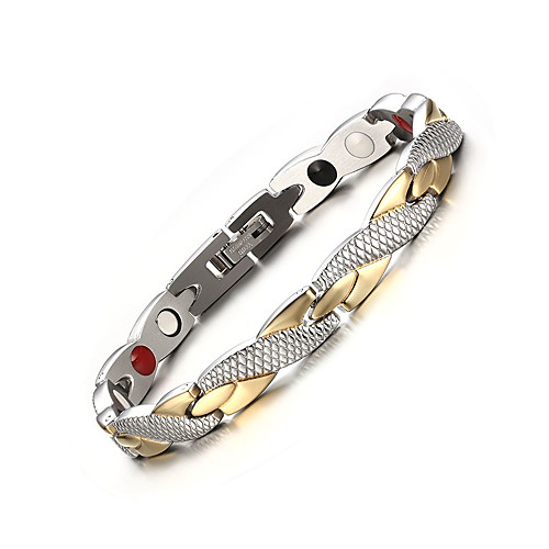 

Men's Chain Bracelet Two tone Twisted Cross Personalized Fashion equilibrio Stainless Steel Bracelet Jewelry Black / Gold / Silver / Gold For Party Daily Casual / Silver Plated / Gold Plated