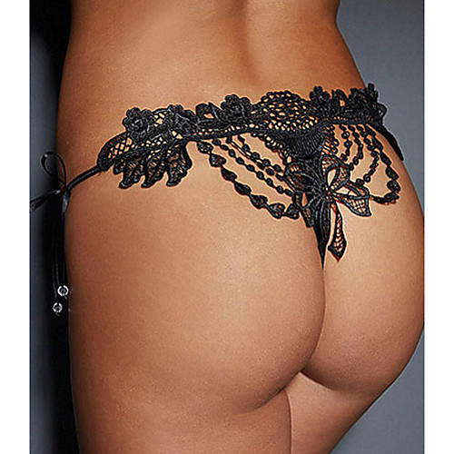 

Women's Lace / Basic G-strings & Thongs Panties - Normal Low Waist Black S M L