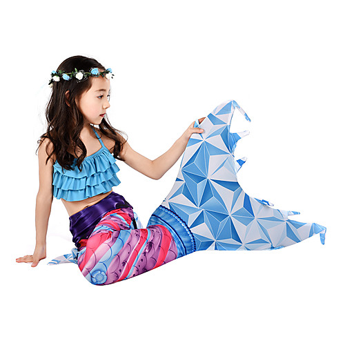 

Cosplay Costume Swimwear Bikini The Little Mermaid Mermaid Tail Aqua Princess The Little Mermaid Kid's Lycra Cosplay Costumes Mermaid and Trumpet Gown Slip Cosplay Mermaid Christmas Halloween / Top