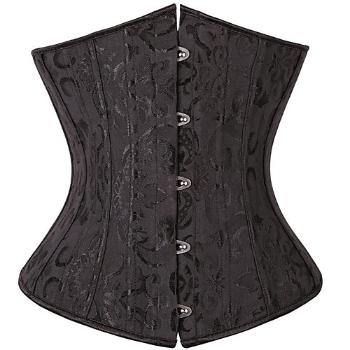 

Women's Hook & Eye Underbust Corset - Solid Colored / Geometric, Modern Style / Basic Black White XS S M
