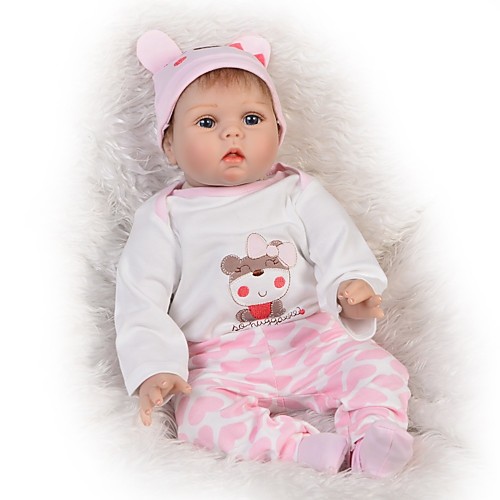 

FeelWind 22 inch Reborn Doll Baby Girl Reborn Baby Doll Gift Kids / Teen Lovely Full Body Silicone with Clothes and Accessories for Girls' Birthday and Festival Gifts