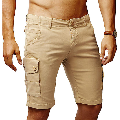 

Men's Basic Shorts Bermuda shorts Pants - Solid Colored Black Army Green Dark Gray S / M / L