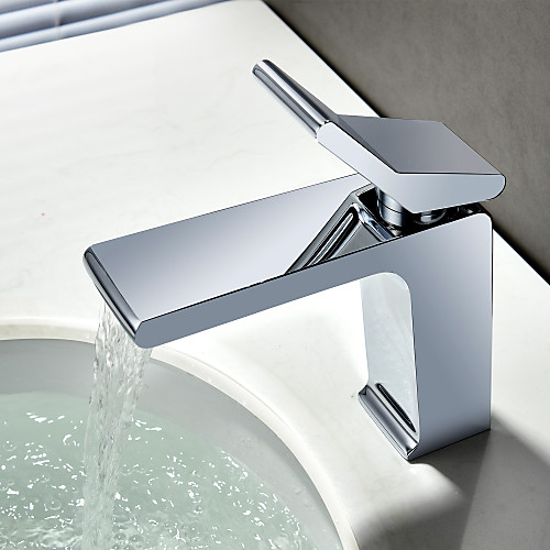 

Bathroom Sink Faucet - Waterfall Chrome Centerset Single Handle One HoleBath Taps