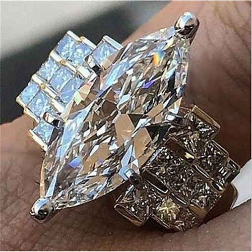 

Women Promise Ring Cubic Zirconia Classic White Copper Joy Stylish Iridescent 1pc 7 8 9 10 / Women's