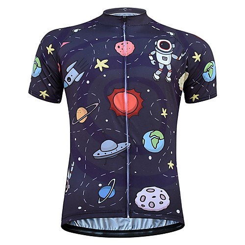 

JESOCYCLING Men's Short Sleeve Cycling Jersey Brown Cartoon Bike Jersey Top Mountain Bike MTB Road Bike Cycling Breathable Quick Dry Sweat-wicking Sports Clothing Apparel / Stretchy