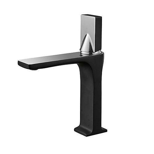 

Bathroom Sink Faucet - Widespread Black Vessel Single Handle One HoleBath Taps / Brass