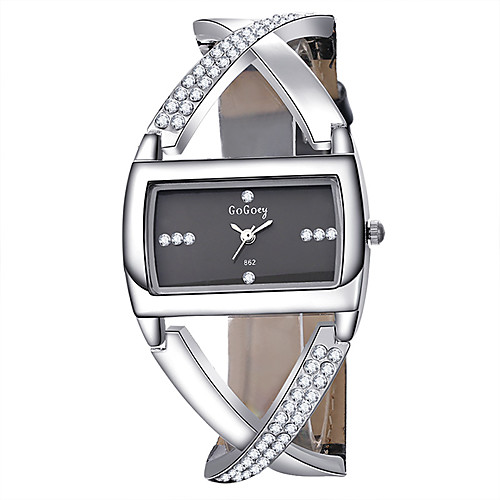 

Women's Quartz Watches Square Watch Fashion Elegant Black PU Leather Quartz White Black Casual Watch 1 pc Analog One Year Battery Life / Stainless Steel