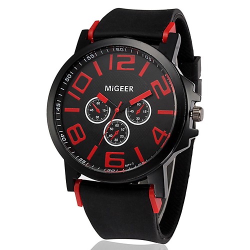 

Men's Wrist Watch Japanese Quartz Silicone Black Chronograph Creative Casual Watch Analog Bangle Fashion - Yellow Red Blue Two Years Battery Life