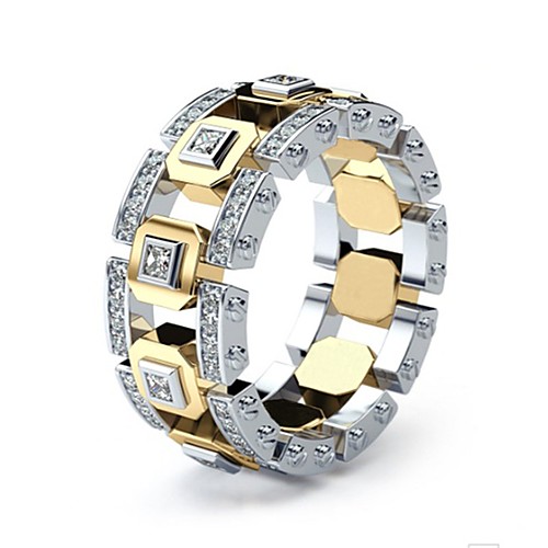

Men Women Ring 1pc Gold Rhinestone Alloy Fashion Jewelry Mixed Color