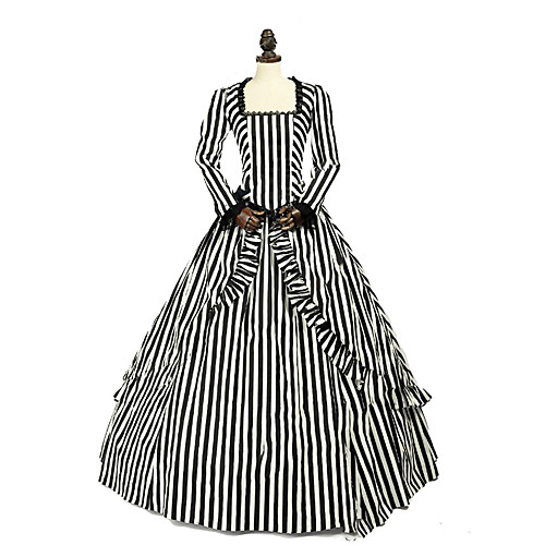 

Princess Maria Antonietta Rococo Victorian Vacation Dress Dress Costume Prom Dress Women's Lace Cotton Costume Black / White Vintage Cosplay Masquerade Party & Evening Sleeveless Floor Length Long