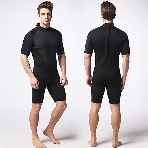 

Men's Shorty Wetsuit 3mm SCR Neoprene Diving Suit Windproof Anatomic Design Stretchy Short Sleeve Back Zip Solid Colored Spring Summer