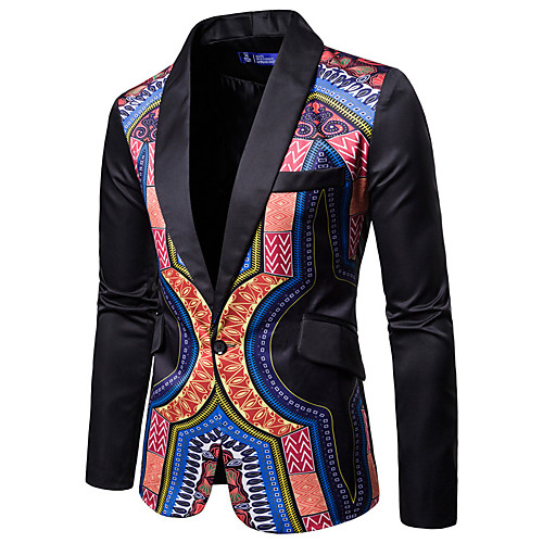 

Black / Purple / Yellow Regular Fit Polyester Men's Suit - Notch lapel collar