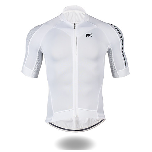 

Mountainpeak Men's Short Sleeve Cycling Jersey Polyester Coolmax White Bike Jersey Top Mountain Bike MTB Road Bike Cycling Breathable Quick Dry Anatomic Design Sports Clothing Apparel / Stretchy