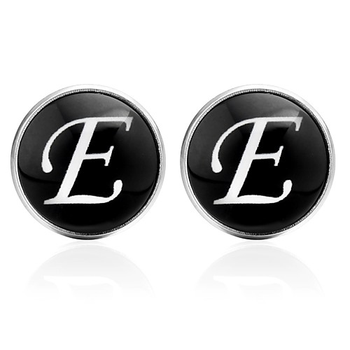 

Cufflinks Alphabet Shape Formal Basic Brooch Jewelry Black Silver Brown For Daily Festival