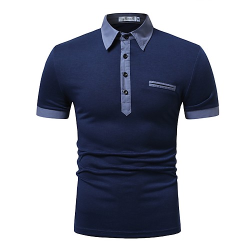 

Men's Golf Shirt Simple Short Sleeve Sports & Outdoor Tops Casual / Daily Casual / Sporty Shirt Collar White Blue Navy Blue