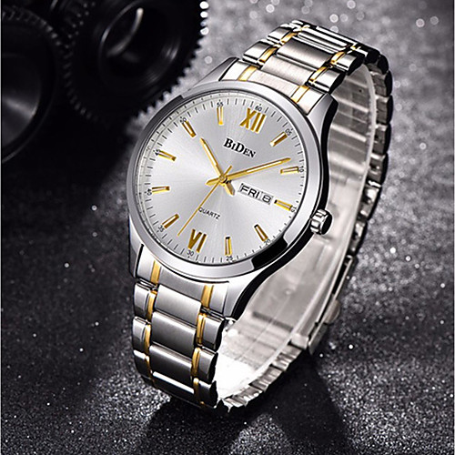

Men's Steel Band Watches Quartz Silver 30 m Creative Luminous New Design Analog Sparkle Fashion - Gold / Silver / White White Silver Two Years Battery Life