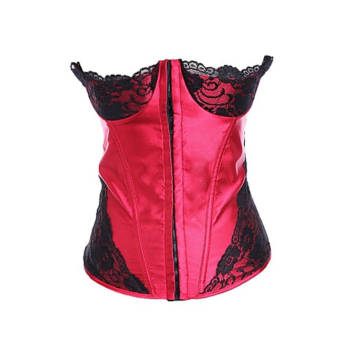 

Women's Hook & Eye Overbust Corset - Geometric / British, Modern Style / Basic Red S M L