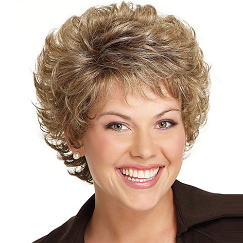 

Synthetic Wig Curly Free Part Wig Blonde Short Light golden Synthetic Hair 8 inch Women's Fashionable Design Women Synthetic Blonde