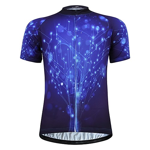 

JESOCYCLING Men's Short Sleeve Cycling Jersey Blue Gradient Star Bike Jersey Top Mountain Bike MTB Road Bike Cycling Breathable Quick Dry Sports Clothing Apparel / Stretchy / Multi-panel Construction