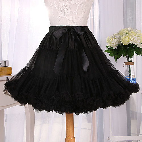 

Ballet Dancer Classic Lolita 1950s Vacation Dress Dress Petticoat Hoop Skirt Tutu Crinoline Women's Girls' Tulle Costume Black Vintage Cosplay Party Performance Princess