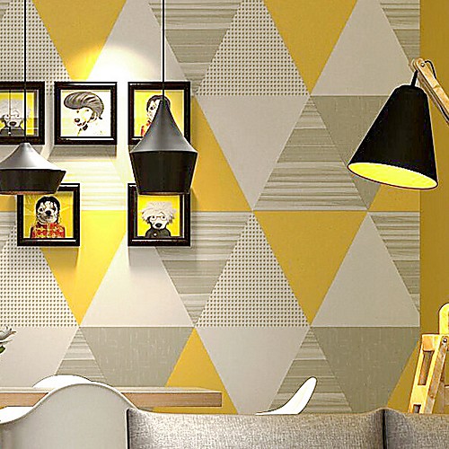 

Wallpaper Nonwoven Wall Covering Adhesive Required Geometric 100053 cm