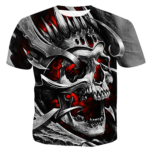 

Men's 3D Skull T-shirt Gray