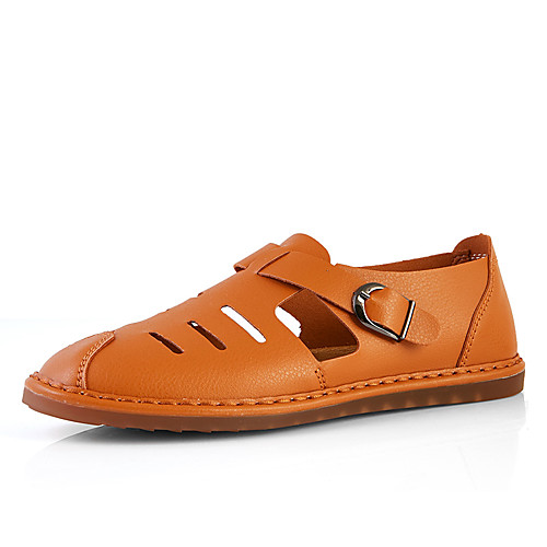 

Men's Sandals Casual Daily Leather Breathable Non-slipping White Black Blue Summer