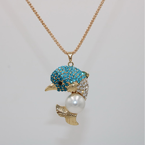 

Women's Pendant Necklace Statement Necklace Necklace Classic Dolphin Animal Unique Design Trendy Fashion Imitation Pearl Chrome Pink Light Blue 70 cm Necklace Jewelry 1pc For Carnival Masquerade