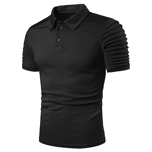 

Men's Polo Solid Colored Short Sleeve Daily Tops White Black Navy Blue