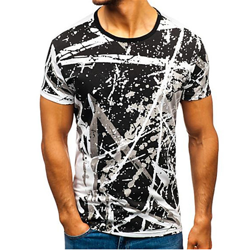 

Men's T shirt Solid Colored Short Sleeve Daily Tops White Black Army Green