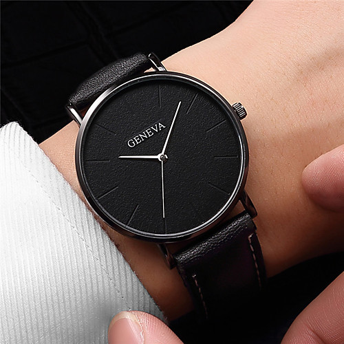 

Men's Dress Watch Quartz Leather Black / Brown Casual Watch Analog Fashion Minimalist Simple watch - GoldenWhite Rose Gold Black / Rose Gold One Year Battery Life