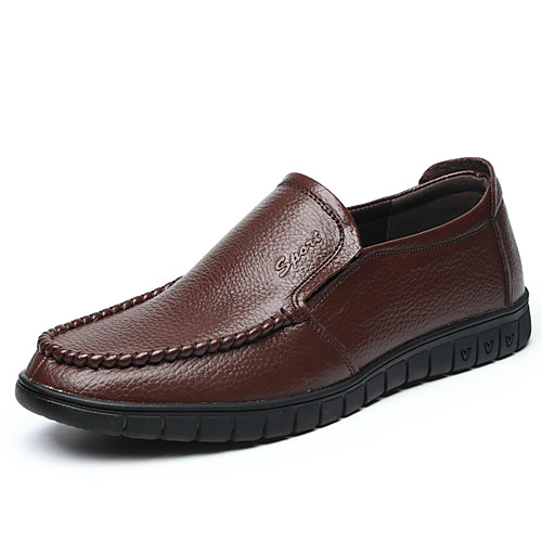 

Men's Spring & Summer / Fall & Winter Classic / British Daily Outdoor Loafers & Slip-Ons Walking Shoes Leather / Nappa Leather Breathable Wear Proof Black / Brown