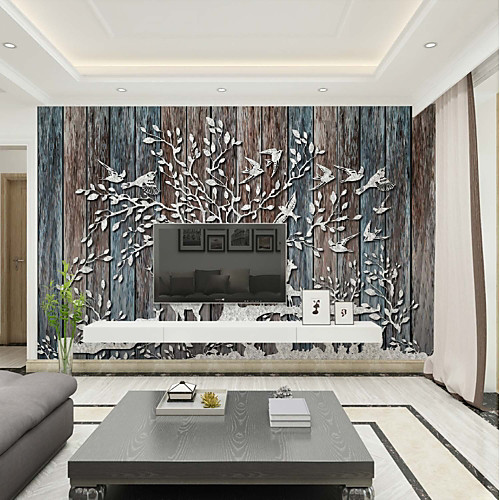 

Wallpaper / Mural / Wall Cloth Canvas Wall Covering - Adhesive required Art Deco / Wood Grain / 3D