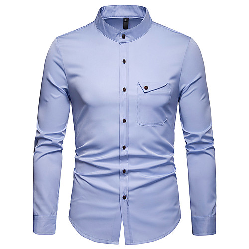 

Men's Shirt Solid Colored Patchwork Tops White Black Wine