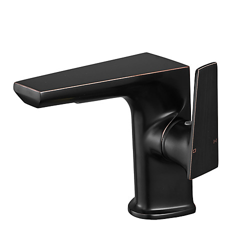 

Bathroom Sink Faucet - Widespread Electroplated / Black Vessel Single Handle One HoleBath Taps / Brass