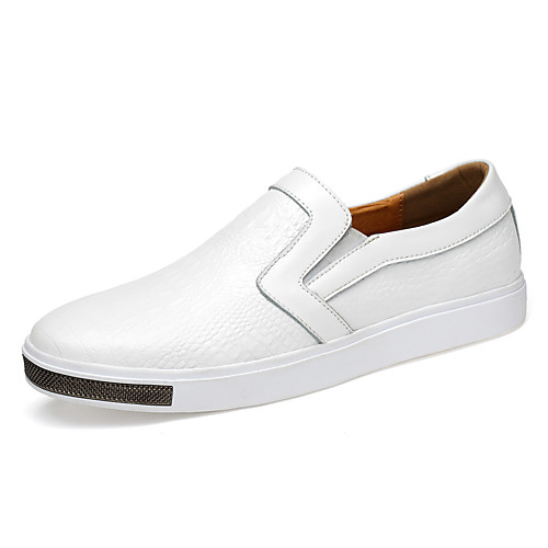 

Men's Spring & Summer / Fall & Winter Casual Office & Career Home Loafers & Slip-Ons Walking Shoes PU Non-slipping Wear Proof White / Black / Blue
