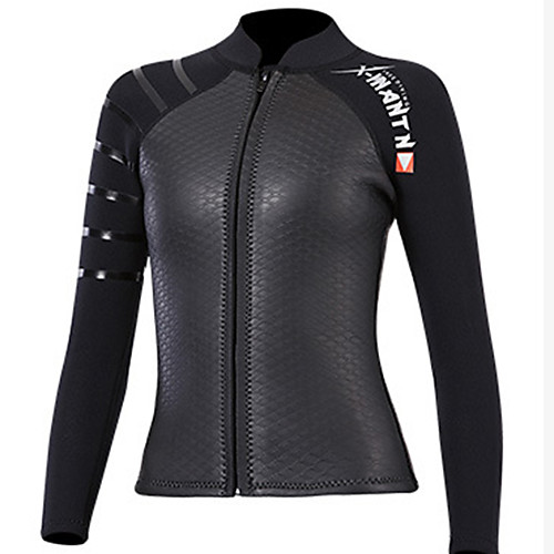 

Dive&Sail Women's Wetsuit Top 3mm SCR Neoprene Top Long Sleeve Front Zip - Diving Patchwork Autumn / Fall Spring Summer / Stretchy