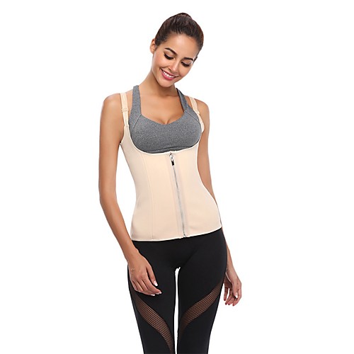 

Women's Cotton Zipper Overbust Corset - Solid Colored, Modern Style / Basic Black Camel XS S M