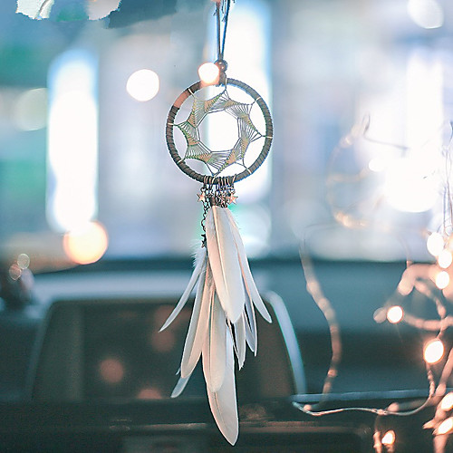 

Handmade Dream Catchers Retro Seven Stars Dream Catcher Car Pendant Car Jewelry Feather