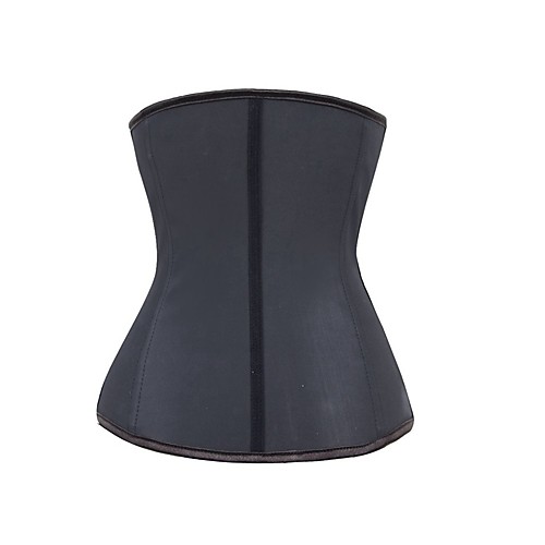 

Women's Zipper Underbust Corset - Solid Colored, Modern Style / Basic Black XS S M