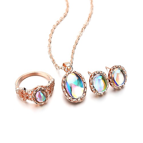 

Women's Cat's Eye Stud Earrings Pendant Necklace Open Ring Classic Luxury Classic Vintage European Earrings Jewelry Gold For Party Engagement Holiday Festival 4pcs