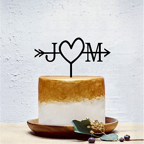 

Cake Topper Classic Theme / Creative / Wedding Personalized / Romantic Acrylic Wedding / Party with Solid 1 pcs OPP