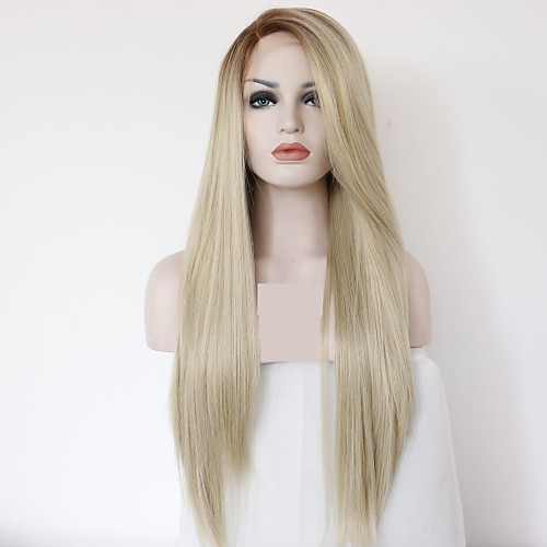 

Synthetic Lace Front Wig kinky Straight Layered Haircut Lace Front Wig Blonde Long Light golden Synthetic Hair 24 inch Women's Women Ombre Hair Red Blonde Sylvia