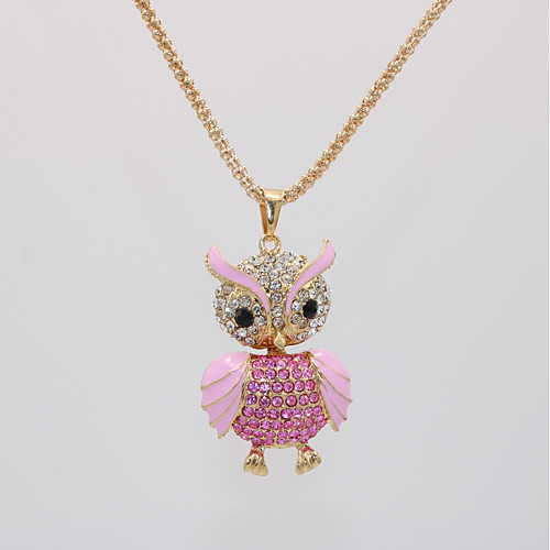 

Women's Pendant Necklace Statement Necklace Necklace Classic Bird Animal Unique Design Trendy Fashion Modern Gold Plated Chrome Pink Light Blue 70 cm Necklace Jewelry 1pc For Carnival Masquerade