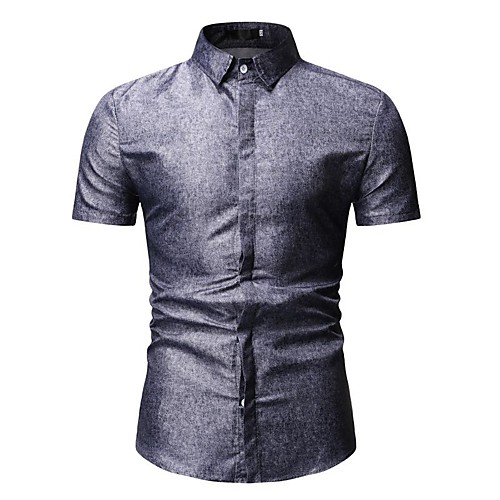

Men's Shirt Solid Colored Tops Black Royal Blue Light Blue