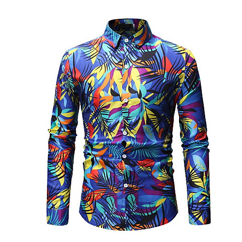 

Men's Floral Shirt White / Blue / Brown