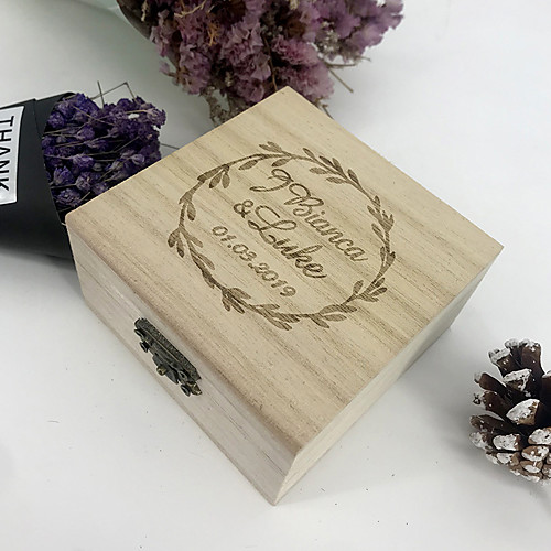 

Personalized Ring Boxes Wood Necklace Cuboid Engraved