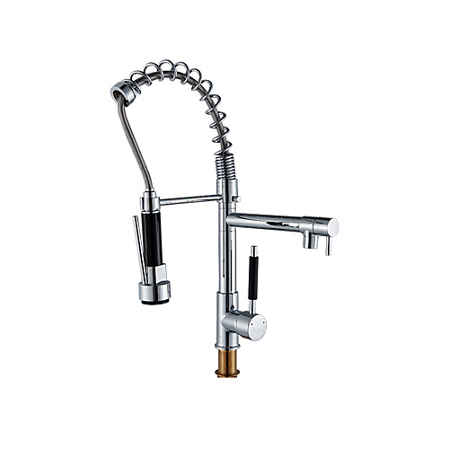 

Kitchen faucet - Single Handle One Hole Chrome Pull-out / ­Pull-down Deck Mounted Contemporary Kitchen Taps