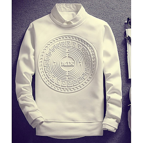 

Men's Sweatshirt Solid Colored Round Neck Casual Hoodies Sweatshirts White Black Navy Blue